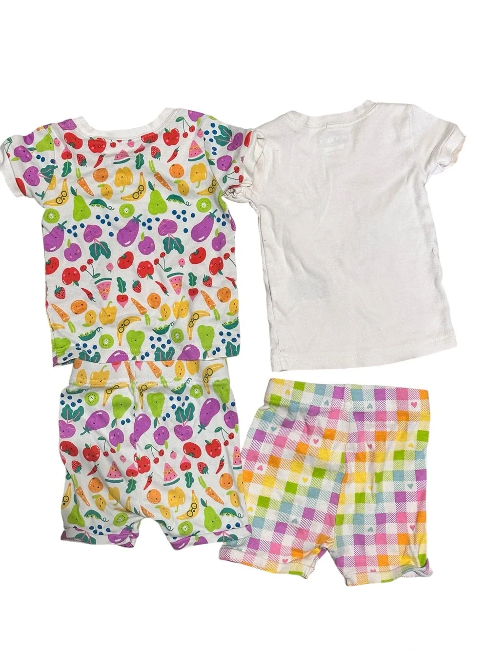 Old navy Kids eat the Rainbow Fruit veggie Pajama outfit Set 6-12 month set